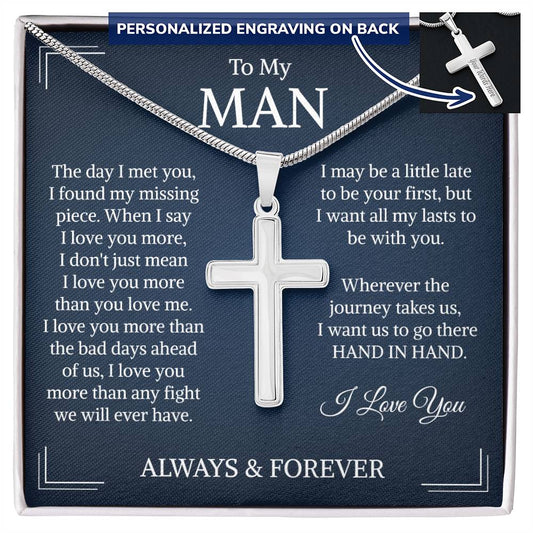 "A Personalized Cross Necklace for Him: A Thoughtful Gift for Your Husband or Boyfriend"