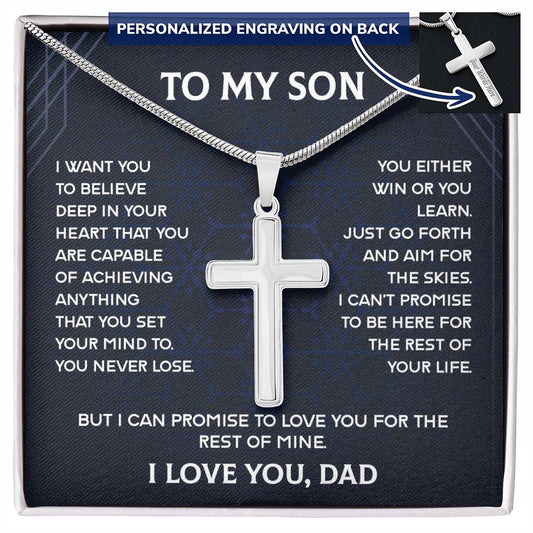 Cross Necklace for Son from Dad | Birthday Gifts for Son from Dad | To My Son Cross Necklace | Necklace Gift for Son from Dad