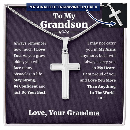 Cross Grandson Necklace From Meme, Grandson Gifts From Grandma, Grandson Gifts From Grandparents, Nana And Grandson Gifts, Graduation Gifts For Grandson, Gifts For Teenage Boys, Chains For Boys