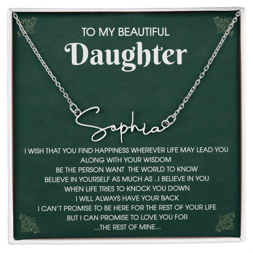 Beautiful Daughter Signature Personalized Necklace