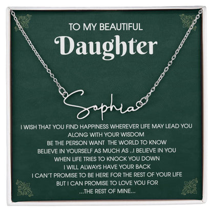 Beautiful Daughter Signature Personalized Necklace