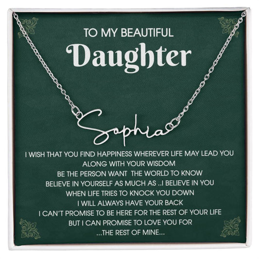 Beautiful Daughter Signature Personalized Necklace