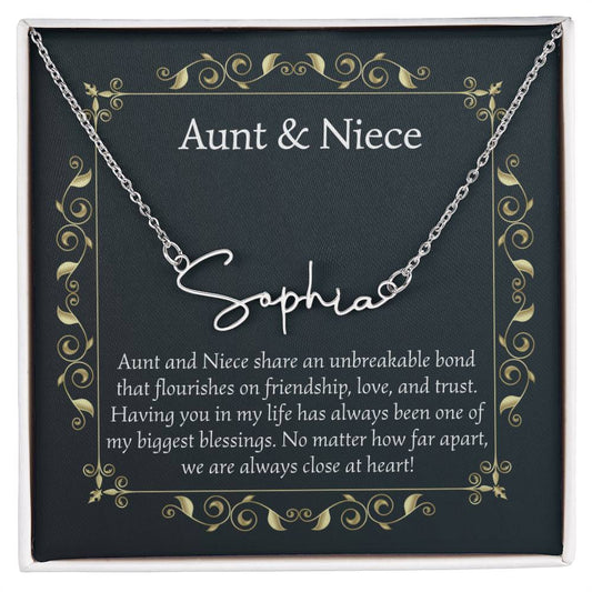 Aunt and Niece Sign Style Name Necklace