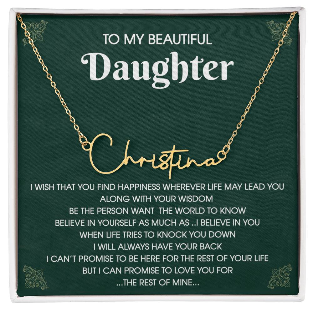 Beautiful Daughter Signature Personalized Necklace