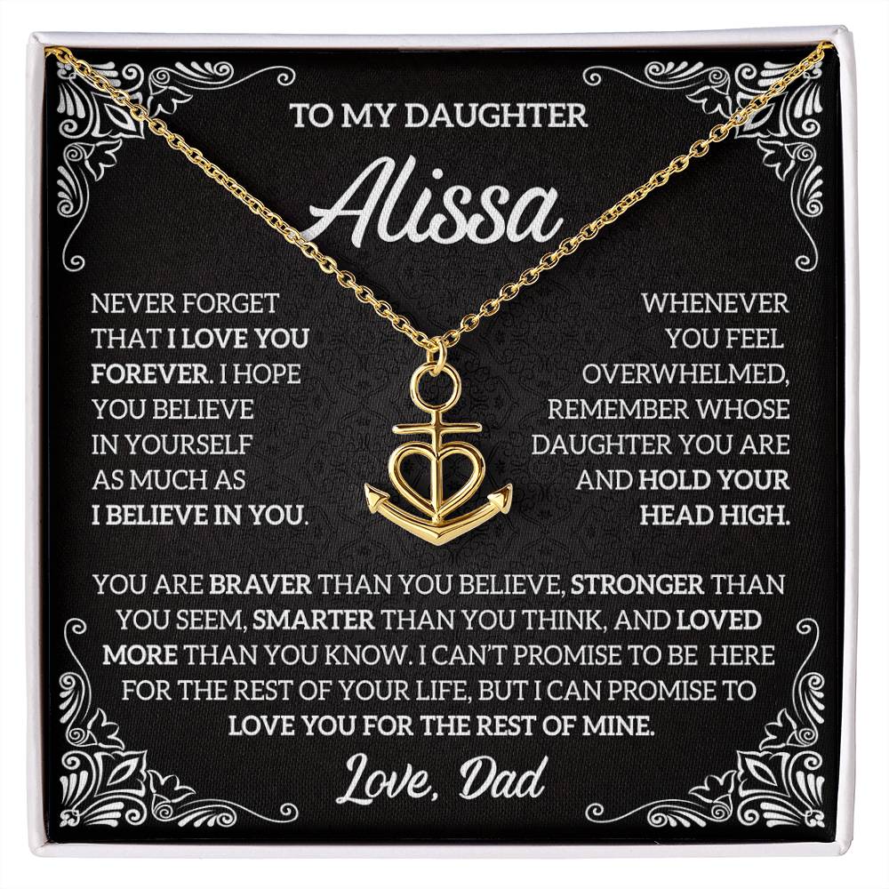 Anchor Pendant Necklace Daughter Necklace